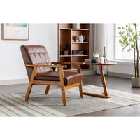 Fauteuil d'appoint en bois rembourré, style Mid-Century Modern