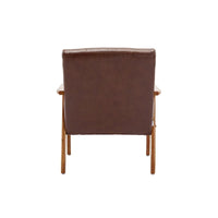 Fauteuil d'appoint en bois rembourré, style Mid-Century Modern