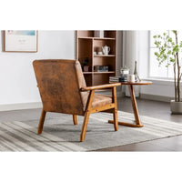 Fauteuil d'appoint en bois rembourré, style Mid-Century Modern