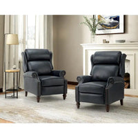 Lot de 2 Fauteuils Inclinables Modernes Noemon en Cuir Véritable avec Clous Décoratifs par HULALA HOME