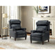 Lot de 2 Fauteuils Inclinables Modernes Noemon en Cuir Véritable avec Clous Décoratifs par HULALA HOME