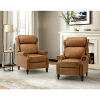 Lot de 2 Fauteuils Inclinables Modernes Noemon en Cuir Véritable avec Clous Décoratifs par HULALA HOME