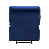 Fauteuil Inclinable Manuel Patty 36 pouces, Coussiné, Velours Bleu, Bois Massif