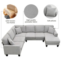 Canapé sectionnel moderne surdimensionné en velours 89*89, grand meuble d'intérieur rembourré en forme de L avec doubles coussins, gris