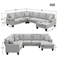 Canapé sectionnel moderne surdimensionné en velours 89*89, grand meuble d'intérieur rembourré en forme de L avec doubles coussins, gris