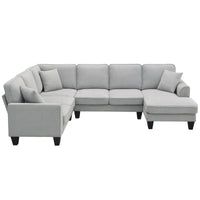Canapé sectionnel moderne surdimensionné en velours 89*89, grand meuble d'intérieur rembourré en forme de L avec doubles coussins, gris