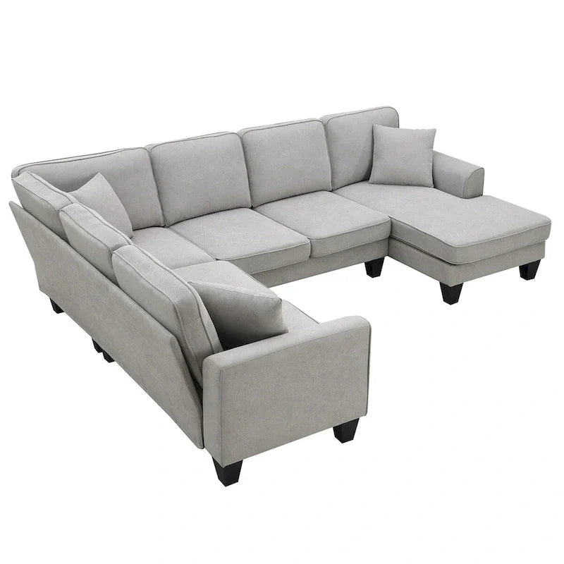 Canapé sectionnel moderne surdimensionné en velours 89*89, grand meuble d'intérieur rembourré en forme de L avec doubles coussins, gris