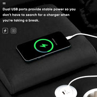 Canapé moderne en forme de U avec console, porte-gobelets et ports USB, meuble d'intérieur symétrique 6 places rembourré, noir