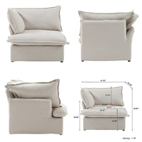 Canapé sectionnel modulaire convertible en U 163 pouces, confort moelleux garni de duvet, rembourré généreusement