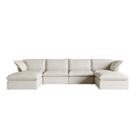 Canapé sectionnel modulaire convertible en U 163 pouces, confort moelleux garni de duvet, rembourré généreusement