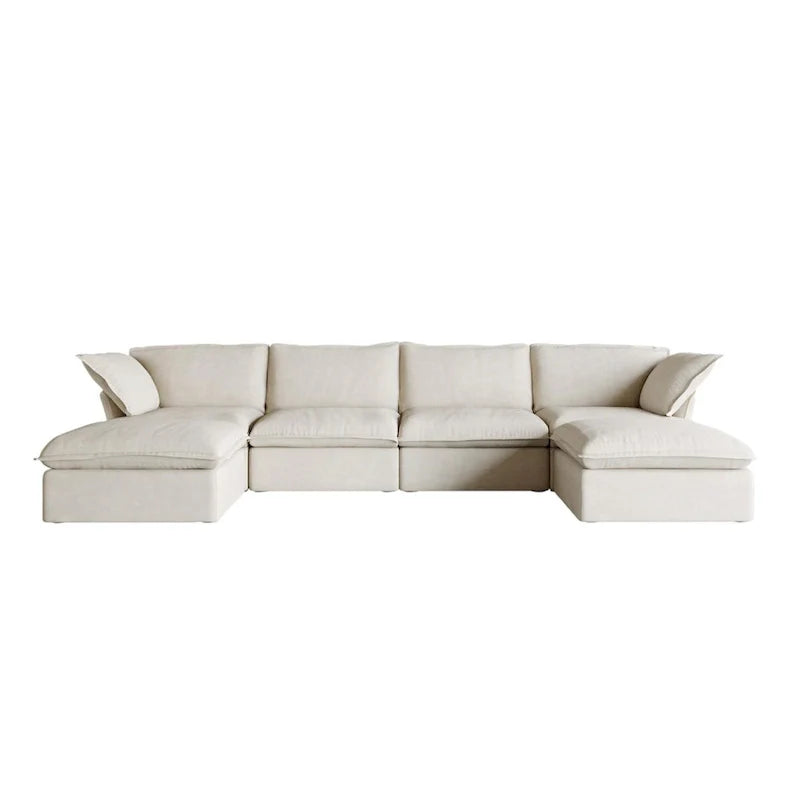 Canapé sectionnel modulaire convertible en U 163 pouces, confort moelleux garni de duvet, rembourré généreusement