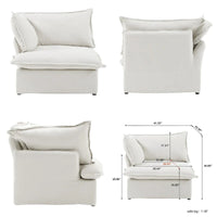 Canapé sectionnel modulaire convertible en U 163 pouces, confort moelleux garni de duvet, rembourré généreusement