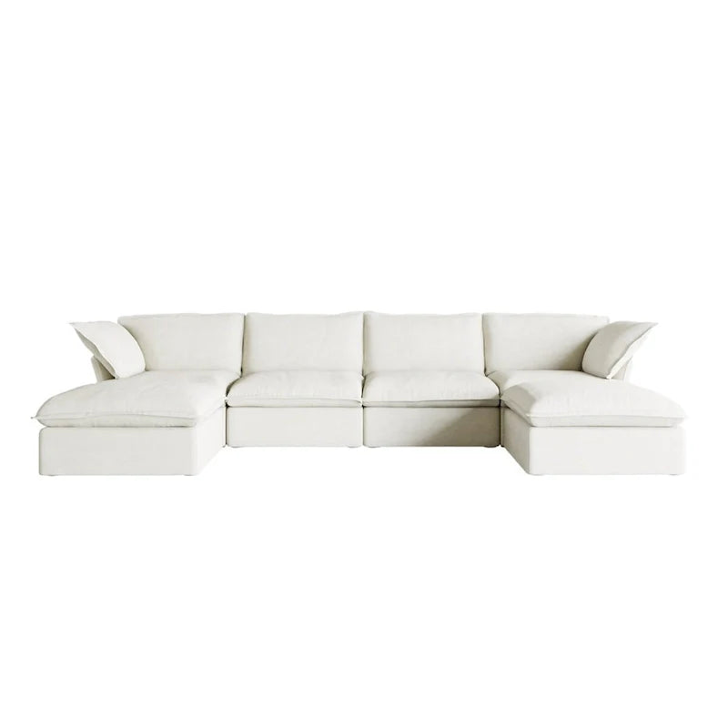 Canapé sectionnel modulaire convertible en U 163 pouces, confort moelleux garni de duvet, rembourré généreusement