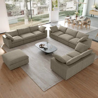 Ensemble de canapés 3 pièces pour salon, canapé modulable Cloud avec pouf de rangement