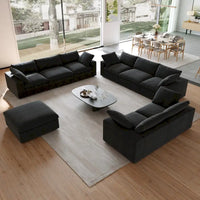 Ensemble de canapés 3 pièces pour salon, canapé modulable Cloud avec pouf de rangement