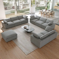 Ensemble de canapés 3 pièces pour salon, canapé modulable Cloud avec pouf de rangement