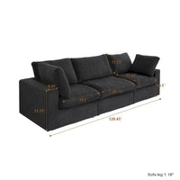 Ensemble de canapés 3 pièces pour salon, canapé modulable Cloud avec pouf de rangement