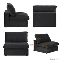 Ensemble de canapés 3 pièces pour salon, canapé modulable Cloud avec pouf de rangement