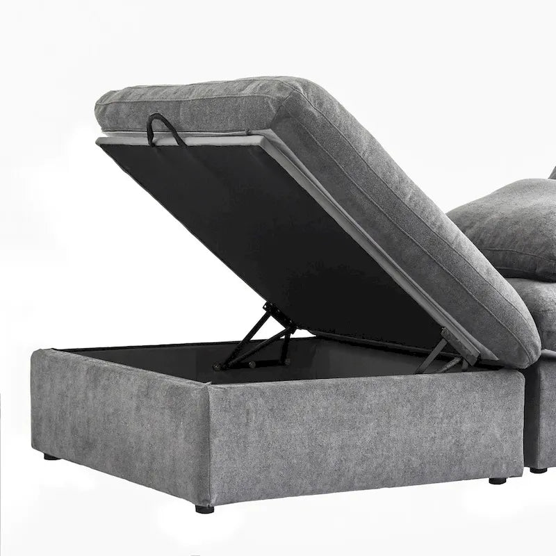Ensemble de canapés 3 pièces pour salon, canapé modulable Cloud avec pouf de rangement