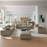 Ensemble de canapés 3 pièces pour salon, canapé modulable Cloud avec pouf de rangement