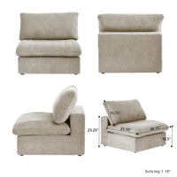 Ensemble de canapés 3 pièces pour salon, canapé modulable Cloud avec pouf de rangement
