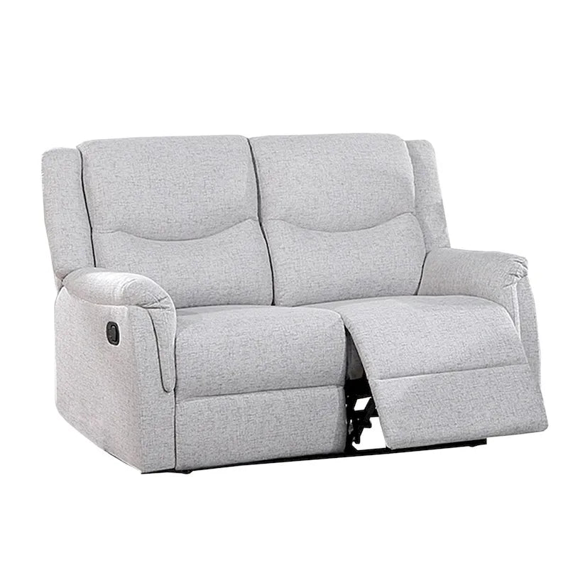 Causeuse Inclinable à Mouvement Manuel Rembourrée en Tissu Type Toile de Jute