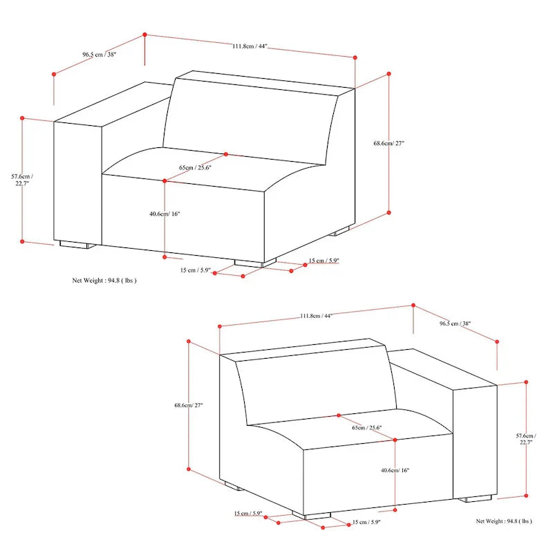 Canapé Modulaire 2 Places WyndenHall Biggs