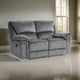 Causeuse inclinable manuelle Muir de 65 pouces, microfibre touffetée grise, bois massif