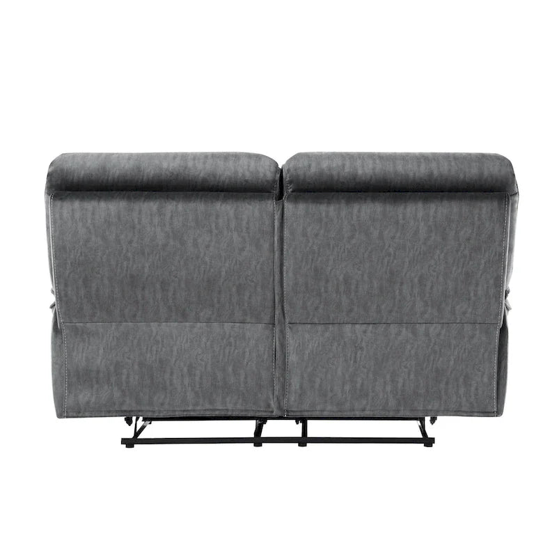 Causeuse inclinable manuelle Muir de 65 pouces, microfibre touffetée grise, bois massif