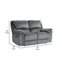 Causeuse inclinable manuelle Muir de 65 pouces, microfibre touffetée grise, bois massif