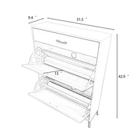 Meuble à chaussures pour entrée, organiseur autoportant avec 2 tiroirs basculants, rangement à chaussures caché pour couloir/penderie