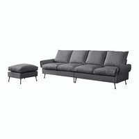 Canapé en L moderne 104,5 po en cuir technique avec pouf
