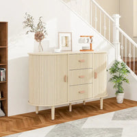 Meuble d'appoint avec portes tambours coulissantes en douceur