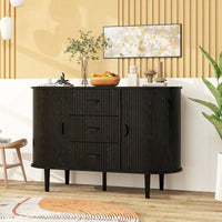 Meuble d'appoint avec portes tambours coulissantes en douceur