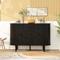 Meuble d'appoint avec portes tambours coulissantes en douceur
