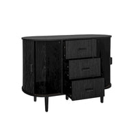 Meuble d'appoint avec portes tambours coulissantes en douceur