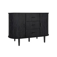 Meuble d'appoint avec portes tambours coulissantes en douceur