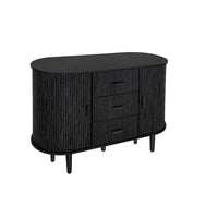 Meuble d'appoint avec portes tambours coulissantes en douceur