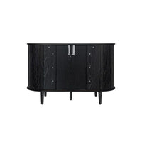 Meuble d'appoint avec portes tambours coulissantes en douceur