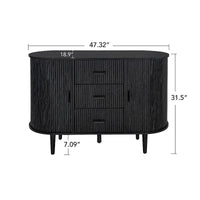 Meuble d'appoint avec portes tambours coulissantes en douceur