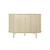 Meuble d'appoint avec portes tambours coulissantes en douceur
