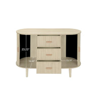 Meuble d'appoint avec portes tambours coulissantes en douceur