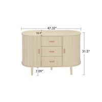 Meuble d'appoint avec portes tambours coulissantes en douceur