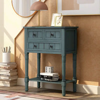 Console étroite Table de canapé mince avec 3 tiroirs et étagère inférieure