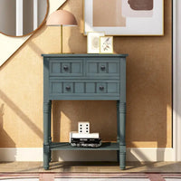 Console étroite Table de canapé mince avec 3 tiroirs et étagère inférieure