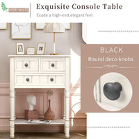 Console étroite Table de canapé mince avec 3 tiroirs et étagère inférieure