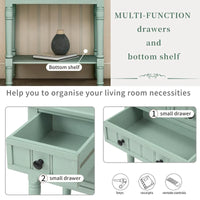 Console étroite Table de canapé mince avec 3 tiroirs et étagère inférieure
