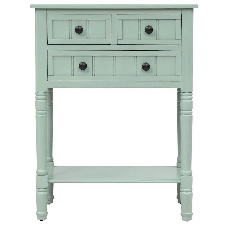Console étroite Table de canapé mince avec 3 tiroirs et étagère inférieure