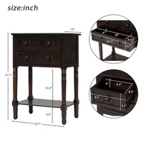 Console étroite Table de canapé mince avec 3 tiroirs et étagère inférieure