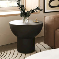 Table d'appoint moderne en béton noir Modrest Fate